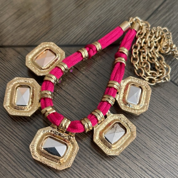 Cookie Lee Fuchsia Punch Colorful Gem Statement Necklace - Picture 15 of 16